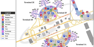 Beynəlxalq aeroportunun Сукарно-Хатта xəritə