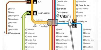 Kart dəmir yolu vağzalının Jakarta 